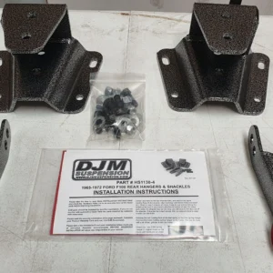 Ford F100 1965 1972 DJM Suspension Lowering Kit Rear Leaf Spring Hanger And Shackle Kit (4 Inch Drop)